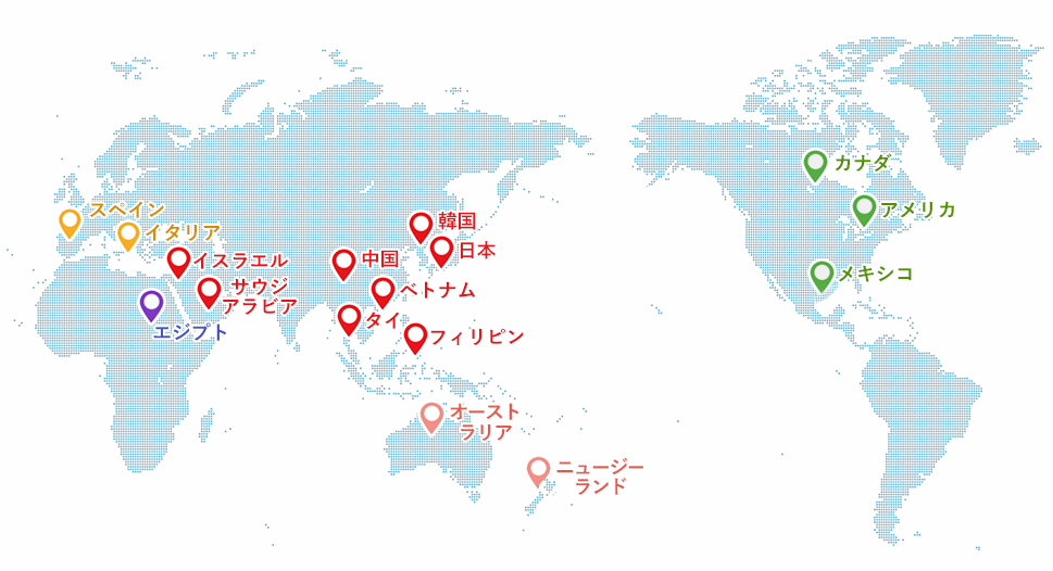 研電社の納入実績国一覧